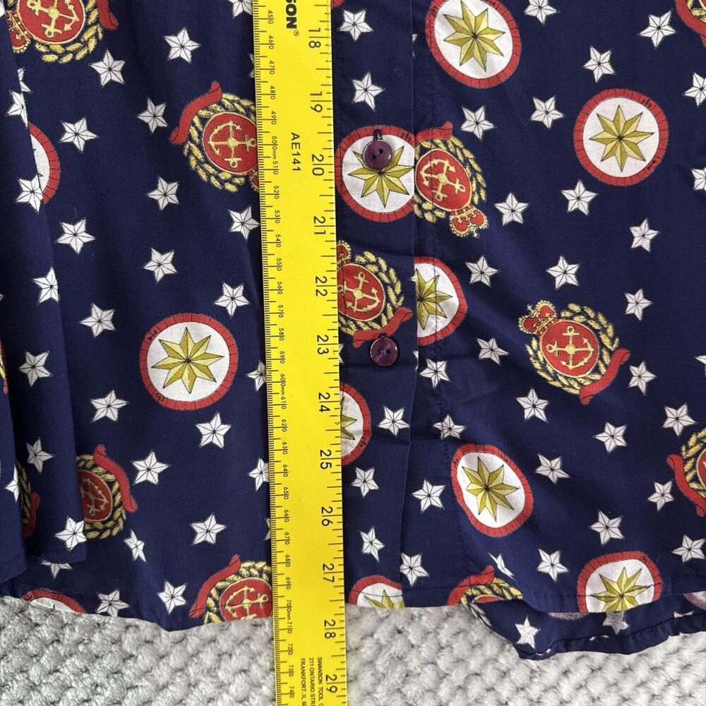 VTG Pendleton Button Front Skirt Women 12P Navy Blue Stars ALine Nautical Preppy - Picture 5 of 6